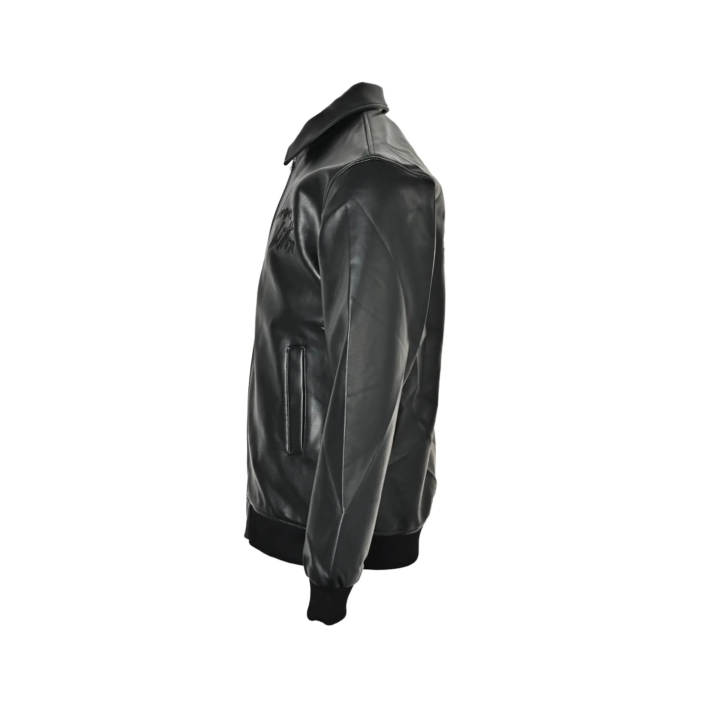 Louis Vuitton Louis Vuitton three-flower embroidered logo lapel leather jacket